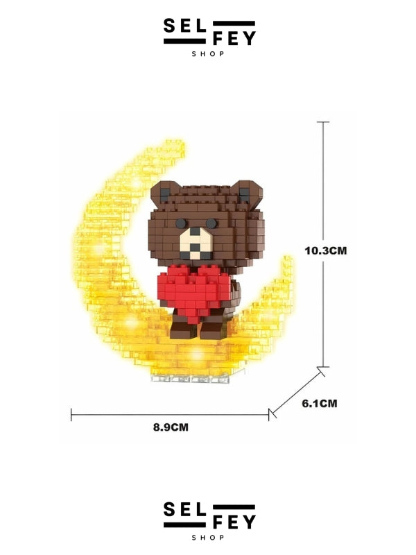 Lego Model Bubu Bear Moon Gece Lambası Mini Figür