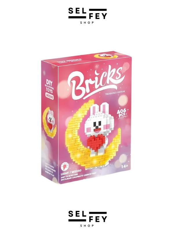 Lego Model Cocoa Rabbit Moon Gece Lambası Mini Figür