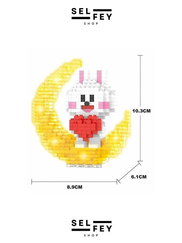 Lego Model Cocoa Rabbit Moon Gece Lambası Mini Figür