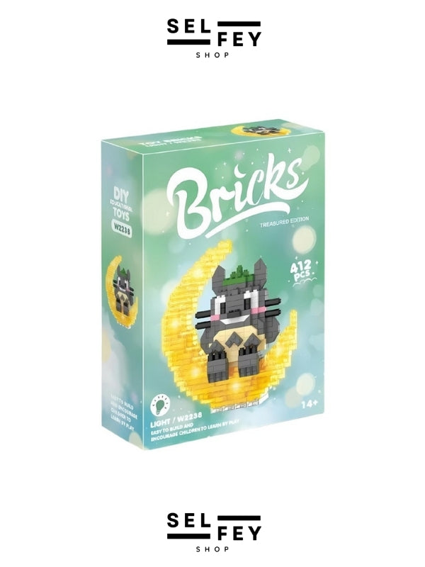 Lego Model Smile Kitten Moon Gece Lambası Mini Figür