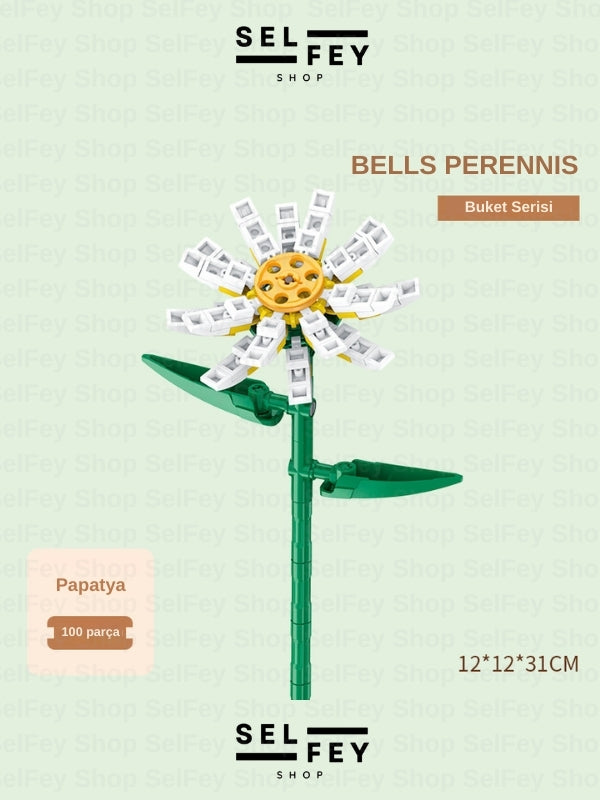 Lego Model Papatya Çiçeği Blok Çiçek