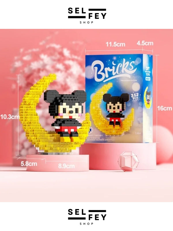 Lego Model Mickey Mouse Moon Gece Lambası Mini Figür