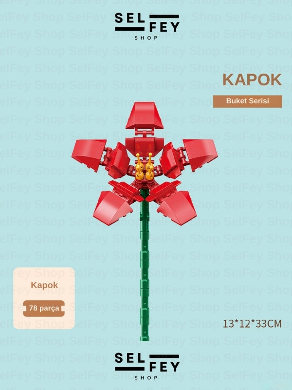 Lego Model Kapok Çiçeği Blok Çiçek