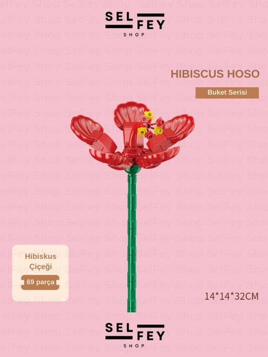 Lego Model Hibiskus Çiçeği Blok Çiçek
