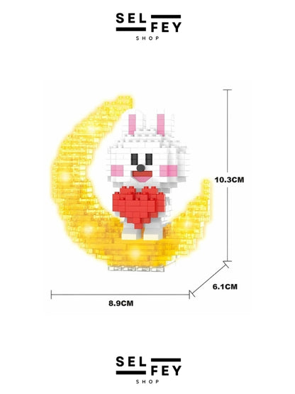 Lego Model Cocoa Rabbit Moon Gece Lambası Mini Figür