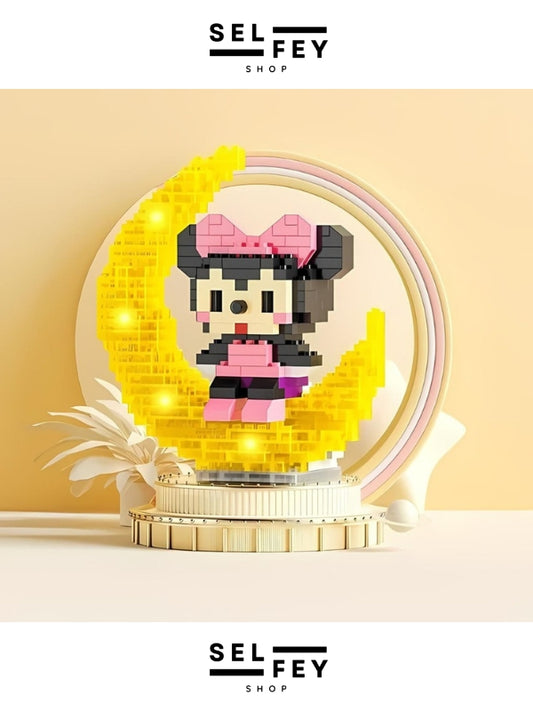 Lego Model Minnie Mouse Moon Gece Lambası Mini Figür