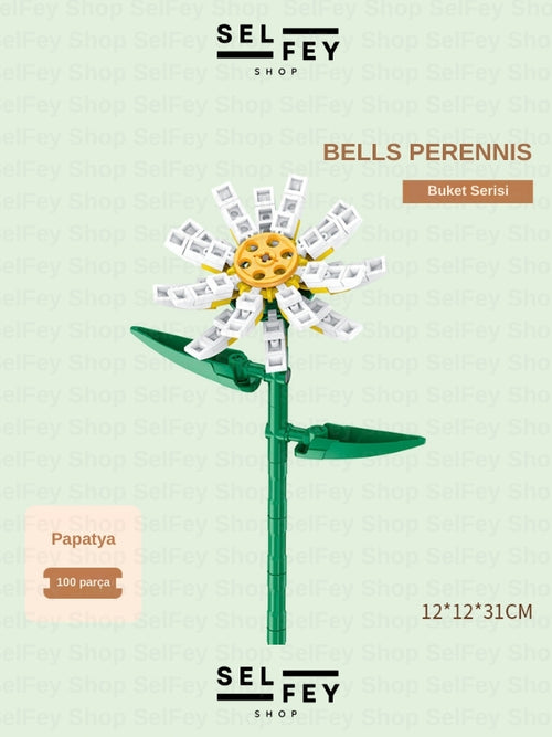 Lego Model Papatya Çiçeği Blok Çiçek