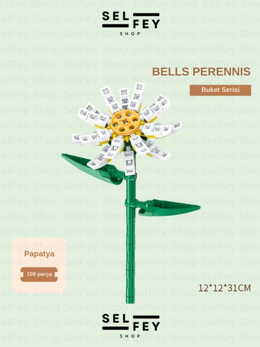 Lego Model Papatya Çiçeği Blok Çiçek