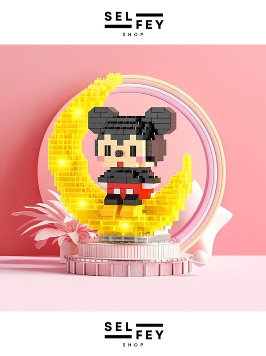 Lego Model Mickey Mouse Moon Gece Lambası Mini Figür