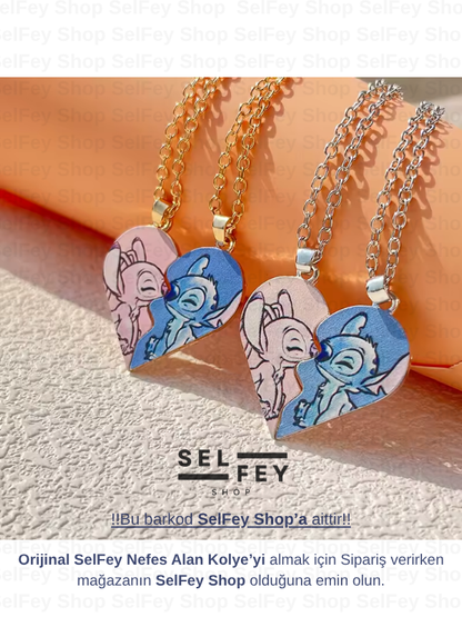 Stitch & Angel Manyetik Kolye Çiftli