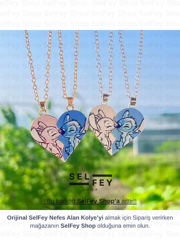 Stitch & Angel Manyetik Kolye Çiftli