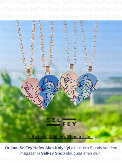 Stitch & Angel Manyetik Kolye Çiftli