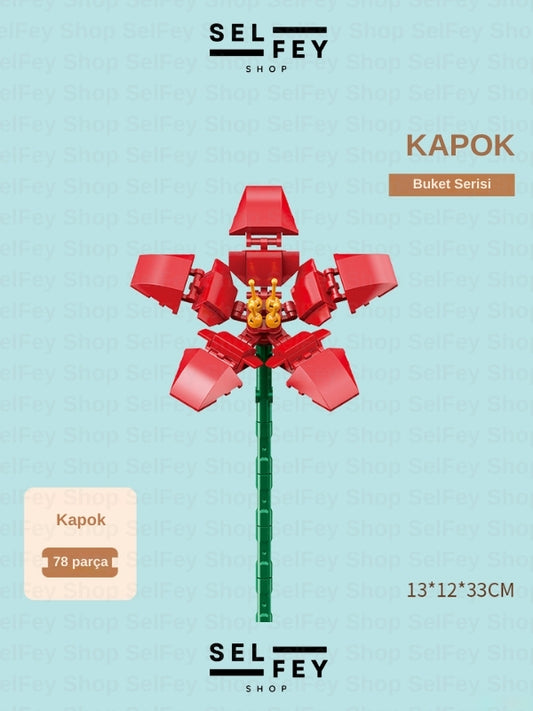 Lego Model Kapok Çiçeği Blok Çiçek