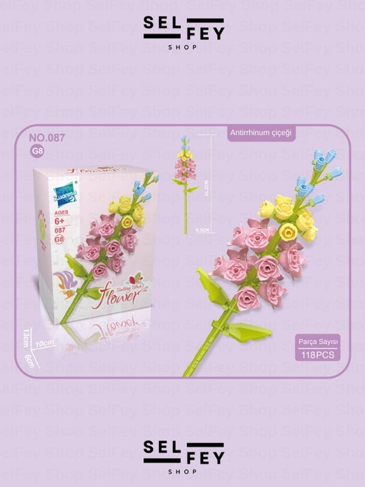 Lego Model Antirrhinum Çiçeği Blok Çiçek