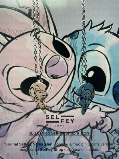 Stitch & Angel Manyetik Kolye Çiftli