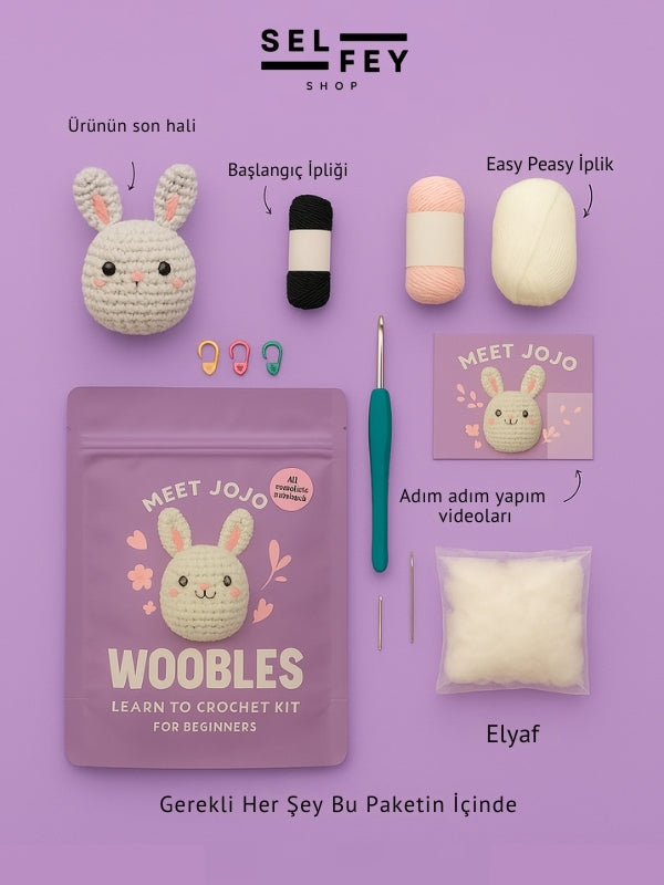 Amigurimi Jojo the Bunny Tığ Kiti, Amigurimi Tavşan Örgü Seti
