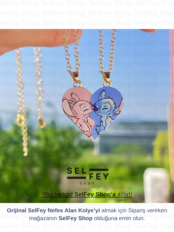 Stitch & Angel Manyetik Kolye Çiftli