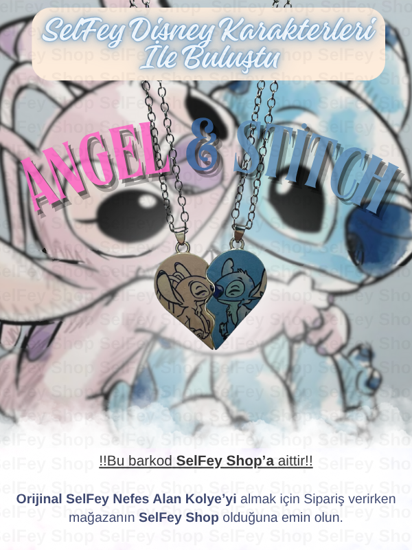 Stitch & Angel Manyetik Kolye Çiftli