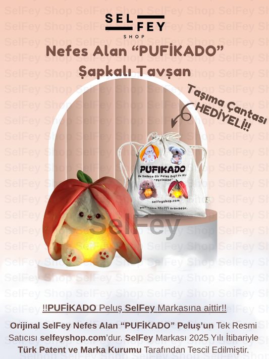 Nefes Alan Rahatlatıcı PUFİKADO Şapkalı Tavşan