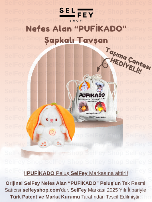 Nefes Alan Rahatlatıcı PUFİKADO Şapkalı Tavşan